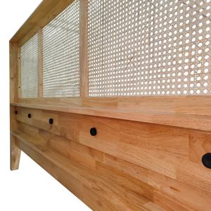 Base de Cama de Plataforma de Madera con Cabecero de Ratán, Tamaño Queen, Diseño Japonés, Fácil Montaje sin Herramientas, OEM ODM Vietnam - Product Image 4