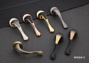 Manija de Puerta de Lujo Moderna con Cerradura de Embutir de Doble Panel de Aleación de Zinc y Doble Palanca para Muebles de Dormitorio y Hogar - Product Image 3