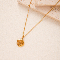 Collier pendentif fleur en acier inoxydable doré, bijoux de mode, cadeau pour femme, collier pendentif rose