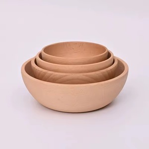 Juego de Tazones de Madera Artesanal, Diseño Clásico, Ecológico, Duradero, No Tóxico, Personalizable, para Uso Doméstico, Fiestas, Ensaladas - Product Image 1