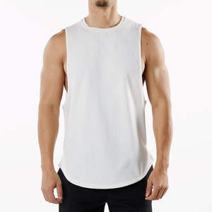 Débardeur de sport pour homme en coton, respirant, extensible, couleur unie, personnalisable - Product Image 3