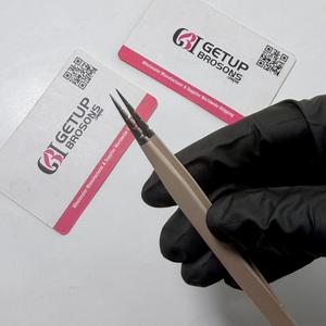 GETUP BROSONS IMPEX Pince à épiler pour cils en acier inoxydable antistatique de précision, nouveau style, pointe lisse 10 mm, logo personnalisé - Product Image 5