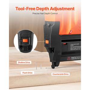 Clavadora y Grapadora Inalámbrica 2 en 1 de Calibre 18, 20 V, 2 Baterías de Iones de Litio de 2.0 Ah, 500 Clavos y Grapas, para Mejoras del Hogar - Product Image 3