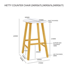 Factory Direct Premium Rubberwood Black Counter Chair Durable Commercial Grade Seating for Residential Projects - Product Image 6