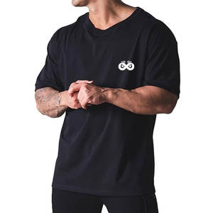 Camiseta Oversize de Color Sólido con Logotipo Personalizado Estampado para Hombre, Ropa de Verano, 100% Algodón - Product Image 1