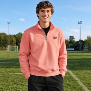 Trending Men's Lightweight Half Zip Sweatshirt <b>White</b> Pullover Long <b>Sleeve</b> Comfortable Sportswear Wholesale Clothing - Product Image 4