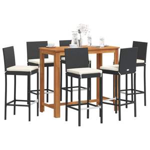 Ensemble de bar de jardin en rotin PE noir avec housses amovibles – Collection de mobilier d'extérieur élégante - Product Image 1