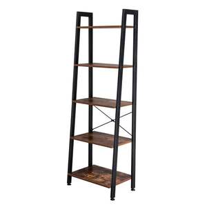 Vintage 5 Tiers Industrial <b>Ladder</b> <b>Shelf</b> Office <b>Bathroom</b> Living Room Storage Rack Bookcase 5-Tiered Industrial <b>Ladder</b> Bookshelf - Product Image 2