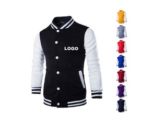 Vestes universitaires d'hiver pour hommes personnalisées très vendues - Logo sur le devant, couleurs et logo personnalisés, 100% coton-laine, style preppy, col rabattu - Product Image 5