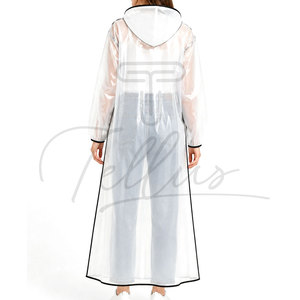 Manteau de pluie imperméable pour femmes, veste de pluie longue légère à capuche, manteau d'extérieur coupe-vent pour dames, vêtements de pluie réutilisables à la mode - Product Image 2