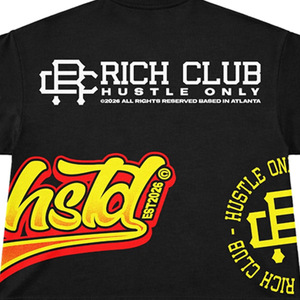 เสื้อยืดคอกลมสีดำสำหรับผู้ชาย RICH แขนสั้น พิมพ์ลายโลโก้ด้านหน้า ผ้าฝ้าย 100% ทรงปกติ - Product Image 5