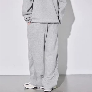Oversized Baggy Sweatpants Mens High Street Style Mid Waist Flat Elastic Fleece Lined Cargo Joggers Casual Sports Pants - Product Image 2