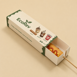 Custom Logo Printed Biodegradable Eco-Friendly <b>Foldable</b> Cardboard Food Packaging <b>Boxes</b> for Churros Dipping Paper Inserts - Product Image 5