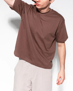 Camiseta de algodón extragrande para hombre, estilo casual premium, cuello redondo, manga corta, corte holgado, básica. - Product Image 3