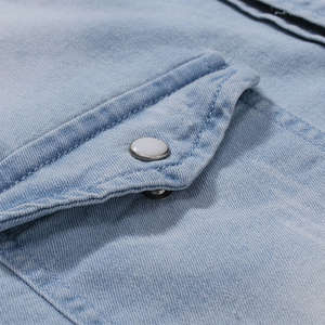 Denim <b>Shirt</b> <b>Button</b> Down Casual Fit for Daily Lifestyle Wear Fashion Layering and Travel Outfit Use - Product Image 4