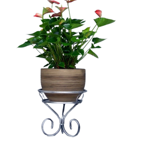 Set of Two Gold Metal Planter <b>Stand</b> Bucket Planter <b>Stand</b> Outdoor Garden Decor Garden Decor Accessories - Product Image 6