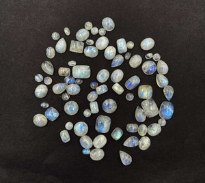 Natural Multi Fire Rainbow Moonstone Mix Shape Cabochon Loose Gemstone Lot 4-14 MM 100 CT Rainbow Moonstone For Jewelry Making - Product Image 3