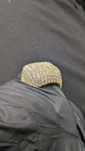 Anillo de Plata de Ley con Moissanita y Diamantes, Diseño Cuadrado Iced Out, Estilo Hip Hop Bling, Joyería de Declaración para Hombre - Product Image 2