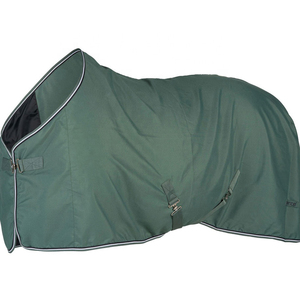 Couverture d'extérieur pour cheval en tissu Oxford, doublée polaire, avec rabat de queue moyen et 2 sangles de fixation, toutes saisons - Product Image 6