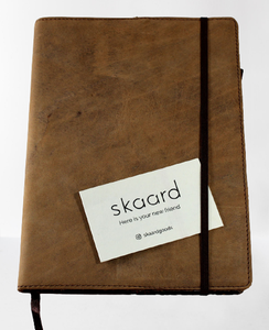 Agenda semanal personalizada con logotipo, diario promocional, cuaderno de cuero marrón tipo buey para mujer, cuaderno de gratitud con color natural. - Product Image 1