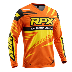 Jersey de Motocross Personalizado en Colores y Tallas a Medida, Bajo MOQ, Sublimado, Impermeable, Cortavientos, Ropa Deportiva para Pilotos, Ajuste Relajado - Product Image 1