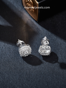 Boucles d'oreilles en argent sterling S925 avec moissanite taille brillant rond, hypoallergéniques, pour le bureau, 8g - Product Image 4