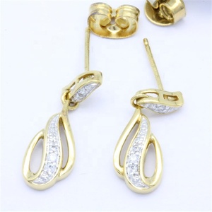 ต่างหูเพชรแท้ทรงเหลี่ยมเจียระไนแบบบริลเลียนท์ ชุบโรเดียม ทองคำขาว 18K 14K 9K สำหรับผู้หญิง น้ำหนัก 0.045 กะรัต สี G-H ความสะอาด SI1-SI2 - Product Image 6