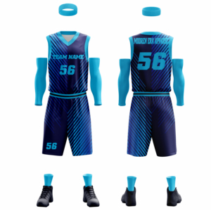 Maillot de basketball sans manches à col en V, imprimé par transfert thermique, respirant, séchage rapide, évacuation de l'humidité, en polyester – Collection Modern Era Apparel - Product Image 5