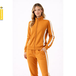 Survêtement à capuche deux pièces respirant en polyester/coton pour femme, impression numérique personnalisée, séchage rapide, meilleur prix, décontracté, vente en gros OEM - Product Image 1