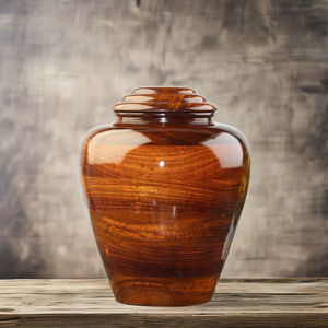 Urna Funeraria Redonda de Madera de Palisandro Hecha a Mano con Diseño Clásico Estilo Americano, Recuerdo Conmemorativo de 20 Pulgadas Cúbicas - Product Image 3
