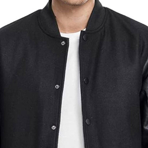 Wholesale Custom Men's Varsity <b>Jackets</b> Polyester Breathable Blank Plain Embroidery Kids <b>Leather</b> Sleeve Varsity <b>Jacket</b> for man - Product Image 5