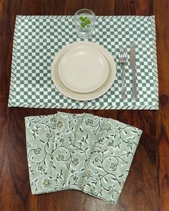 Great Price of Hand Block Printed Cotton <b>Placemats</b> Size 13x18 Inch. RTS Product. Lined with Cotton Voile - Product Image 2