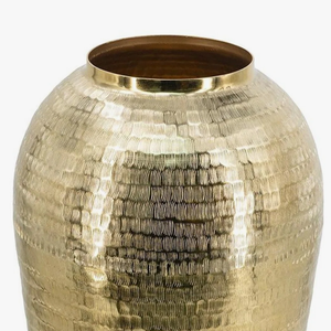 Handmade Golden Aluminum <b>Vase</b> with Horizontal <b>Ribbed</b> Texture Modern Garden Urn <b>Vase</b> in Polished Gold Eco-Friendly & Durable - Product Image 5