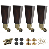 Pieds de meubles en bois avec base métallique, pieds de canapé et de meuble de remplacement, design luxueux, support solide et durable