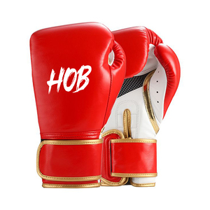 Guantes de Boxeo de Piel de Vacuno con Diseño de Logotipo, para Entrenamiento y Competencia, para Adultos, Equipo de Combate Profesional, Personalizados, con Cordones - Product Image 4
