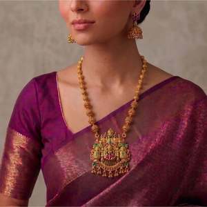 Golden Bead Temple Necklace-Fine Beaded Jewelry - Product Image 1
