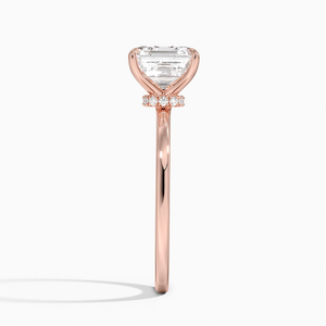 Anillo de Compromiso Femenino de Plata de Ley 925 con Línea de Alambre Liso y Diamantes de Moissanita Cuadrados - Product Image 4