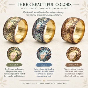 กำไลข้อมือลายดอกไม้สไตล์วินเทจ ชุบทองโบราณ โลหะผสมสังกะสี เครื่องประดับผู้หญิง ดีไซน์ลายพืช - Product Image 4
