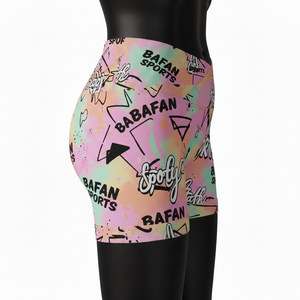 กางเกงขาสั้นพิมพ์ลายหลากสีพาสเทล ผ้าโพลีเอสเตอร์ผสมสแปนเด็กซ์ พรีเมียม 230 GSM เนื้อผ้านุ่ม ยืดหยุ่นได้ พร้อมโลโก้แบบซับลิเมชั่น - Product Image 4