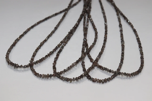 Cuentas de diamantes naturales de color marrón oscuro sin cortar, cuentas de diamantes crudos de 2-3mm y 15 pulgadas, cuentas de diamantes marrones para la fabricación de joyas - Product Image 4
