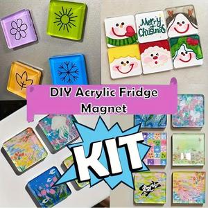 Kit de badges en acrylique transparent, 20 ensembles avec aimants souples et adhésifs pour photos, albums, autocollants, rectangulaires - Product Image 2