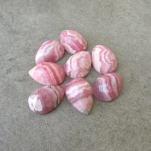 Pierre précieuse naturelle en rhodochrosite, taille carrée, forme poire, calibrée, dos plat, pour la fabrication de bijoux - Product Image 4