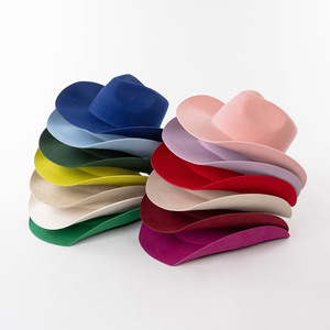 Sombrero vaquero de moda en oferta, de ala ancha, 100% lana, para viajes al aire libre, cálido y colorido. - Product Image 3