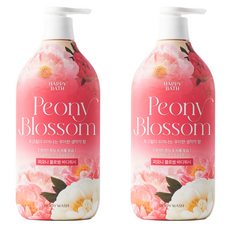 Bagnoschiuma Happy Bath al Profumo di Peonia, 2 Pezzi da 900g, Liquido Profumato Scontato - Product Image 1