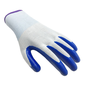 Gants <span class=keywords><strong>de</strong></span> travail 13G en polyester blanc et nitrile gris, équipement <span class=keywords><strong>de</strong></span> protection individuelle - Product Image 3