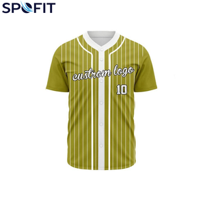 Maillot de baseball personnalisé à sublimation intégrale, col en V, vêtement de sport, t-shirt à séchage rapide, impression par sublimation, nom et numéro personnalisés - Product Image 1