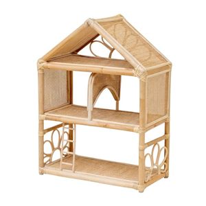Maison de poupée en rotin durable, meubles de maison de poupée, grande maison de poupée pour filles, prix d'usine pas cher - Product Image 1