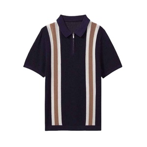 Polo <b>Shirts</b>, Men's Polo <b>Shirts</b> Custom 100% Cotton Polyester Breathable Sweater Color Block Contrast Knit Polo <b>Shirt</b> - Product Image 1