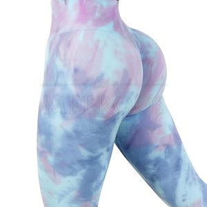 Leggings Deportivos de Cintura Alta Elástica para Mujer, Pantalones de Yoga Sin Costuras, Estampado Tie Dye, Efecto Push-Up, Largo Completo - Product Image 2
