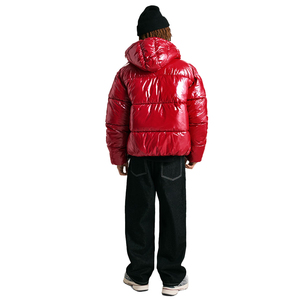 Men's Hooded Puffer <b>Jacket</b> Winter Warm Asymmetrical Zipper Quilted Down Coat <b>Waterproof</b> Lightweight Outerwear - Product Image 2